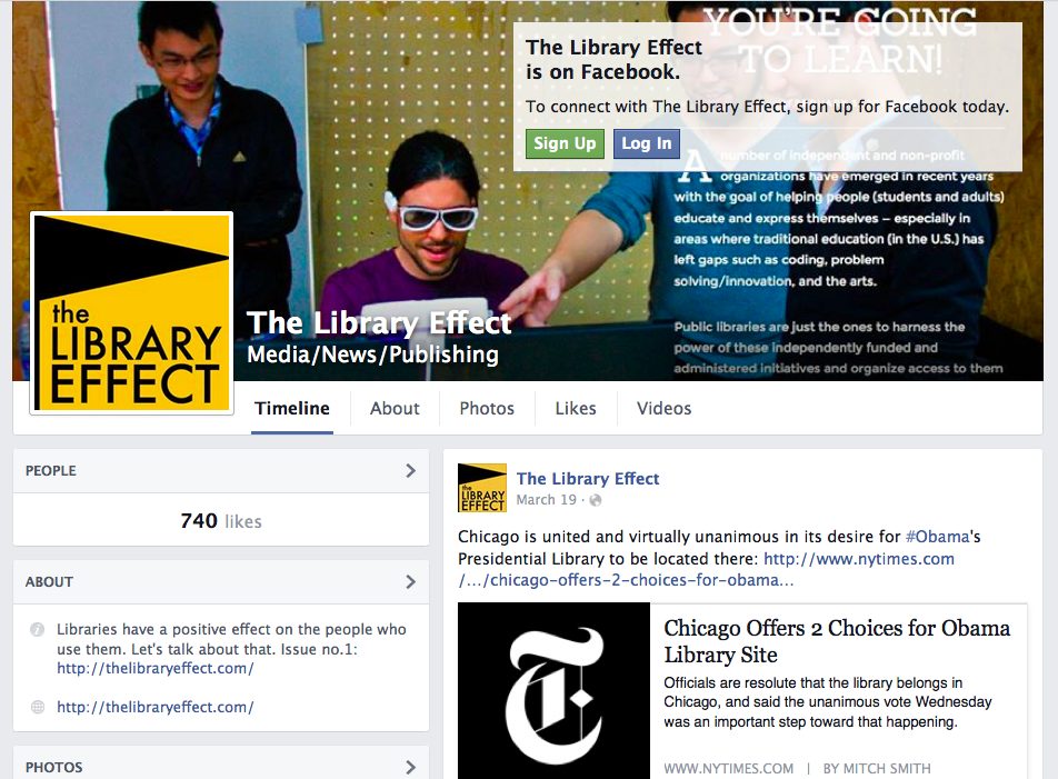 The Library Effect on Facebook